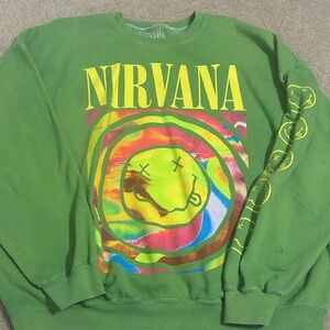 NIRVANA Urban Outfitters Green Crewneck Sweater